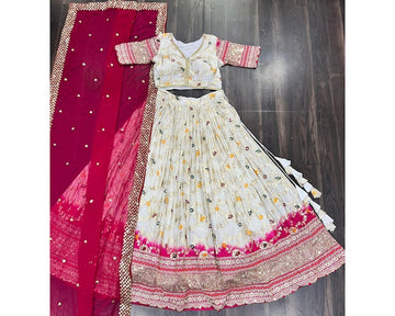 Red Color Viscose Jacquard Lehenga Choli