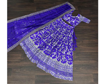 Purple Color Georgette And Thread With Sequnce Work Party Wear Collection Special Lehenga Choli Set