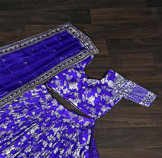 Purple Color Georgette And Thread With Sequnce Work Party Wear Collection Special Lehenga Choli Set