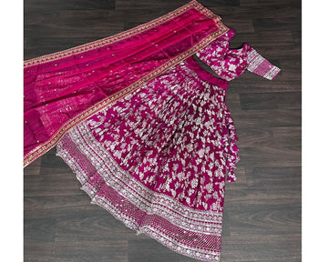 Red Color Georgette And Thread With Sequnce Work Party Wear Collection Special Lehenga Choli Set