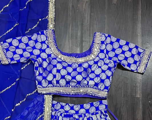 VELVET LEHENGA CHOLI WITH VELVET BLOUS & NET DUPTA
