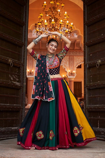 Navratri Special Designer Lehenga With Embroidery and Mirror Work Style for Gujarati Garba and Musical Event of Wedding lehenga for girl