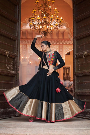 Navratri Special Designer Lehenga With Embroidery and Mirror Work Style for Gujarati Garba and Musical Event of Wedding lehenga for girl