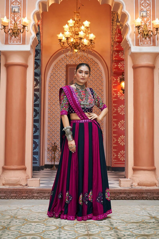 Navratri Special Designer Lehenga With Embroidery and Mirror Work Style for Gujarati Garba and Musical Event of Wedding lehenga for girl