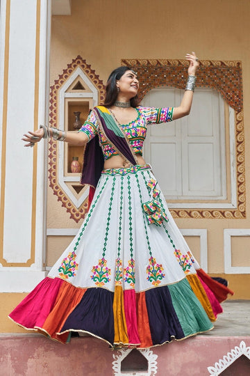 Flouracent Rayon Navratri Lehenga Choli Set