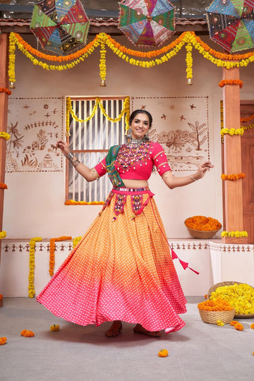 Glitter Sequins Lehenga Choli Set with Embroidered Lahenga Choli