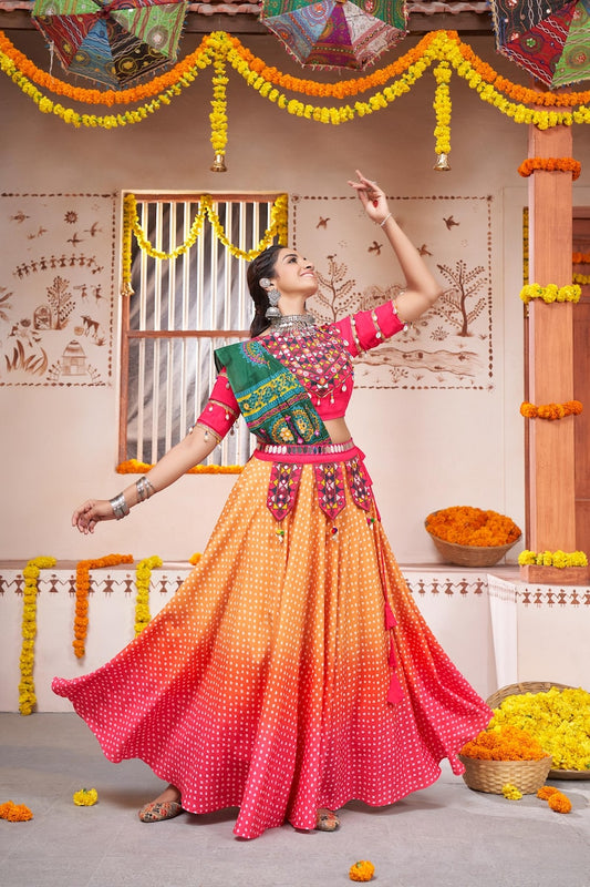 Glitter Sequins Lehenga Choli Set with Embroidered Lahenga Choli