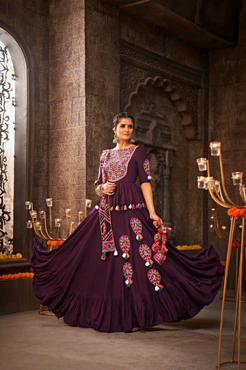Latest Gujarati Pearl White Navaratri Wear Lehenga Choli