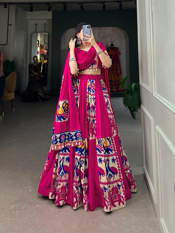 Blue Patola Print Traditional Lehenga Choli