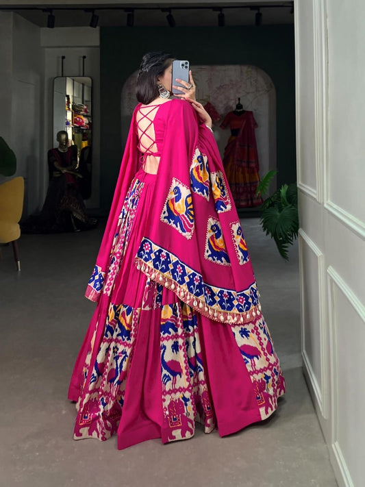 Blue Patola Print Traditional Lehenga Choli