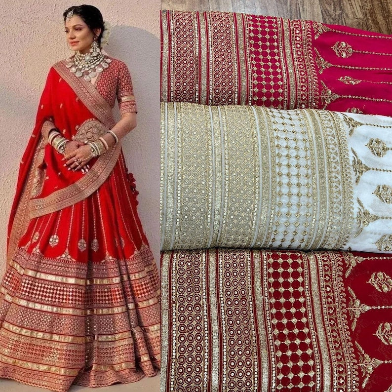 red bridal lehenga