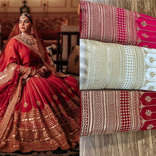 red bridal lehenga