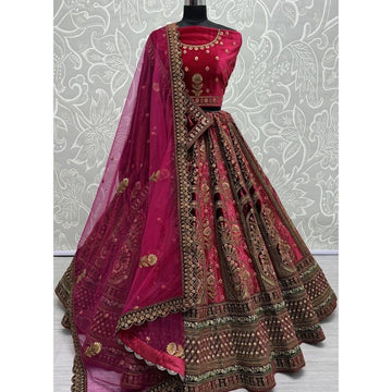 Exclusive Designer Heavy Velvet Lehenga Choli , Beautiful Blouse Piece With Soft Net Dupatta , Wedding & Reception Outfit Wear Lehenga Choli