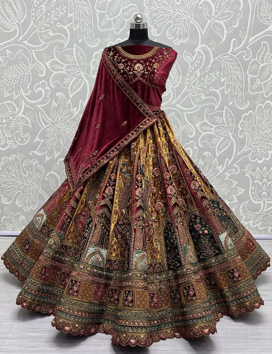 Wonderful Dark Grey Soft Net Base Flared Sequin Work Lehenga Choli