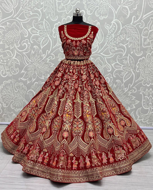 embroidered exclusive bridal Purple lehenga choli