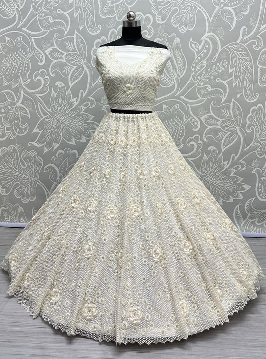 Steel Golden And Black Color Lehenga Choli With Net Dupatta