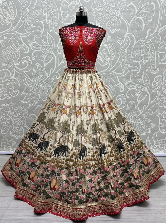 Adorable Sequins Net White Trendy Lehenga Choli