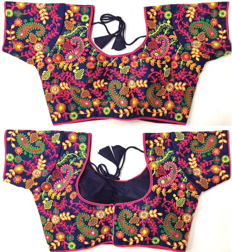 Kutchi Cotton Embroidered Work Blouse
