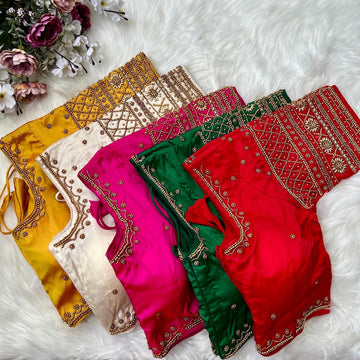 Silk Zari Trendy And Latest Maggam Work Blouse Design With Stitching