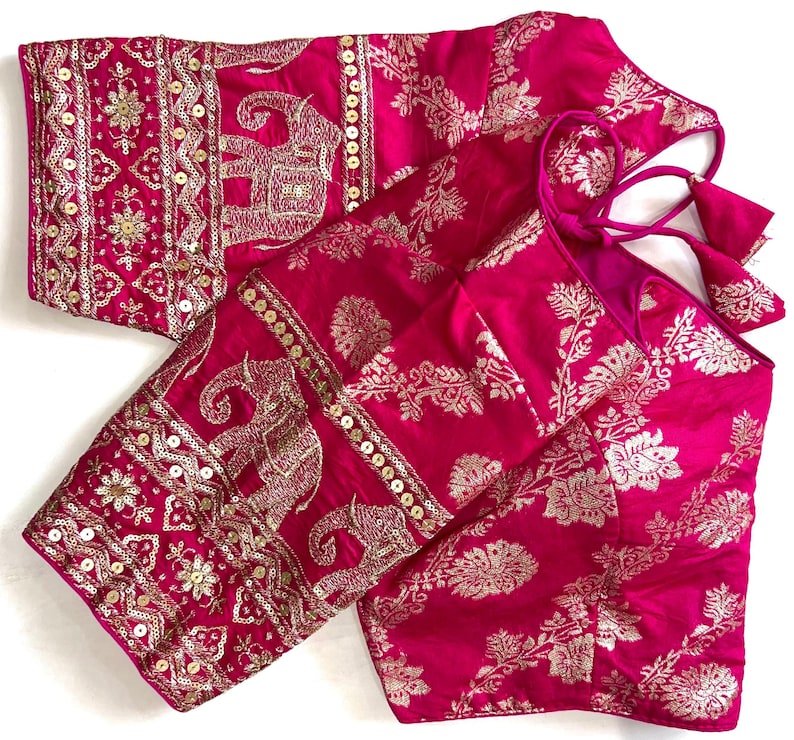 Designer Saree Blouse V Neck Blouse for Lehenga Traditional Blouse
