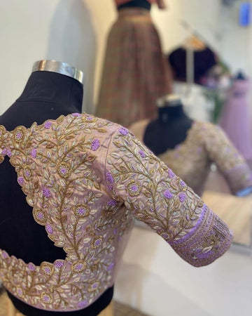 Gold Work kardana n zardosi net hands work Readymade Blouse