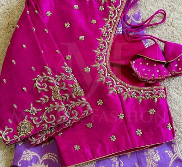Stone studded Gold Work kardana n zardosi net hands work Blouse ready to wear