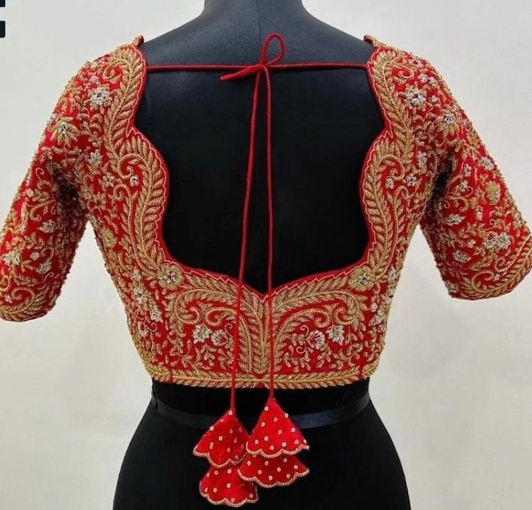 Gold Work kardana n zardosi net hands work Blouse