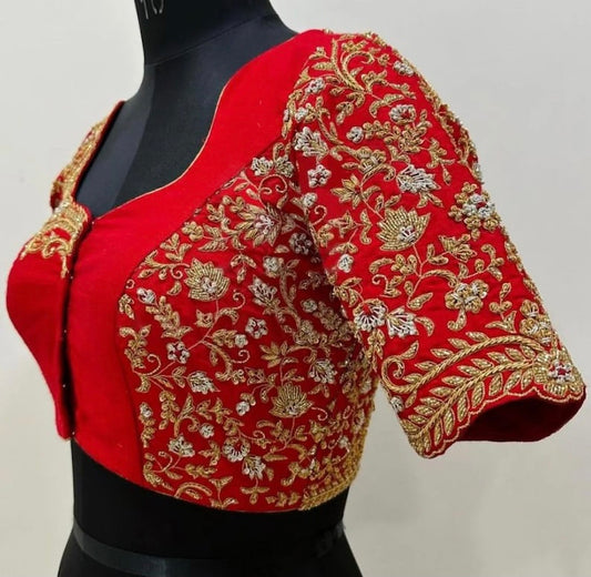 Gold Work kardana n zardosi net hands work Blouse