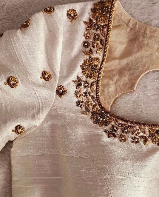 pure silk hand embroidery blouse