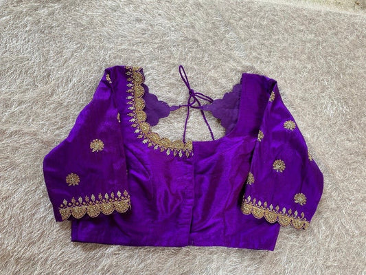 purple zardosi work blouse
