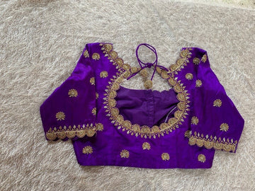 purple zardosi work blouse