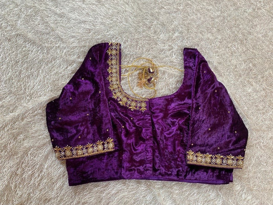 pure velvet hand embroidery blouse