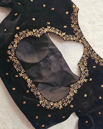 pure velvet hand embroidery blouse