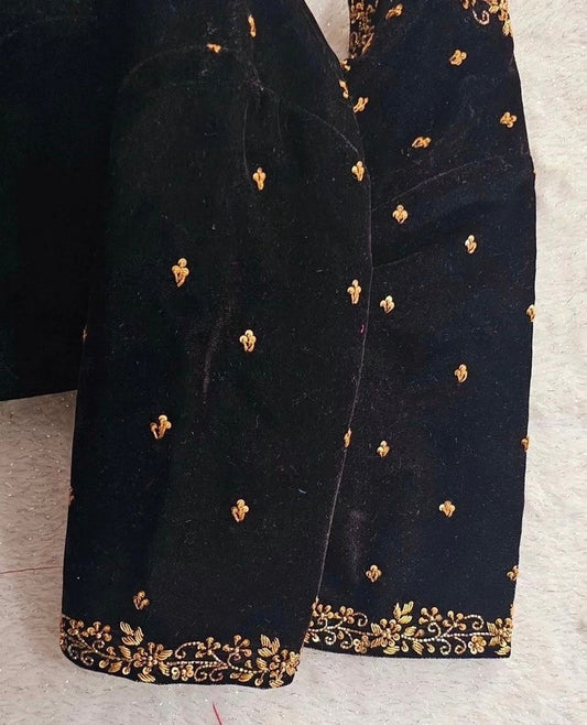 pure velvet hand embroidery blouse