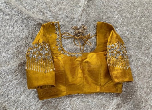 Mustard Yellow Ready Made Blouse