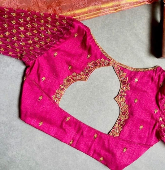 magenta pink ready made blouse