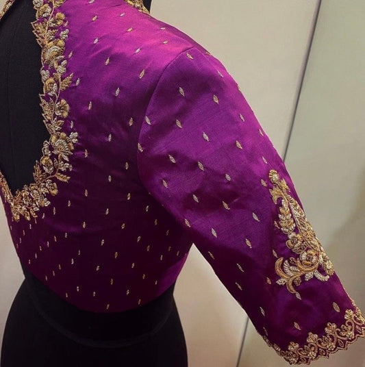 pure silk hand embroidery blouse