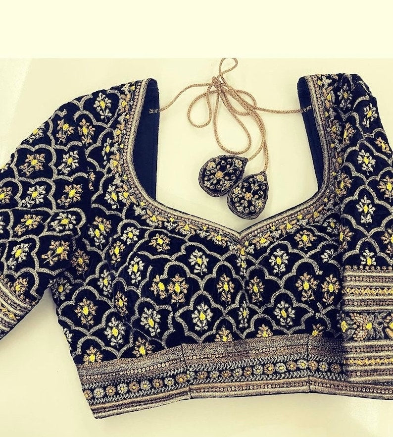 pure silk hand embroidery bridal blouse
