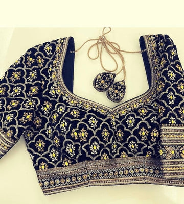 pure silk hand embroidery bridal blouse
