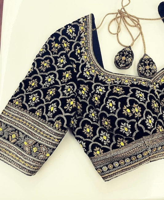 pure silk hand embroidery bridal blouse