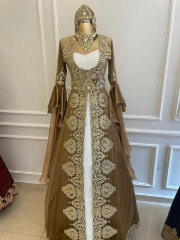 Gold velvet kaftan bindalli