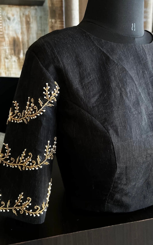 Indian Embroidered Black Georgette Blouse Lehenga Blouse