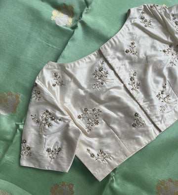 cream zardosi work blous