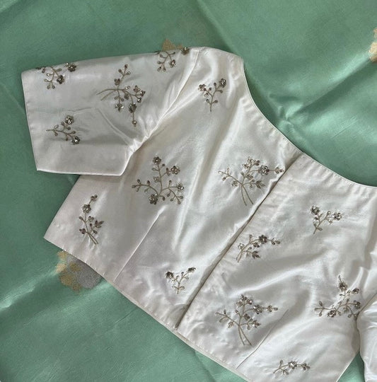 cream zardosi work blous