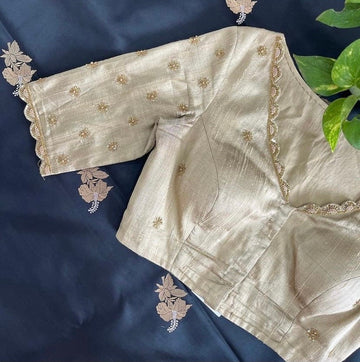 pure silk hand embroidery blouse