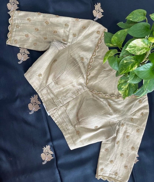 pure silk hand embroidery blouse