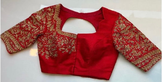 pure silk hand embroidery bridal blouse