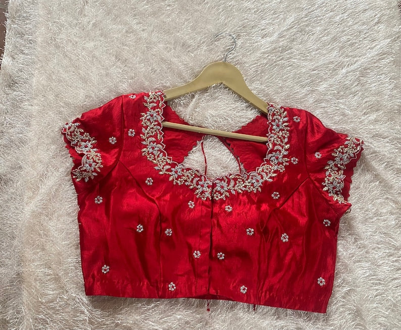 pure silk hand embroidery blouse
