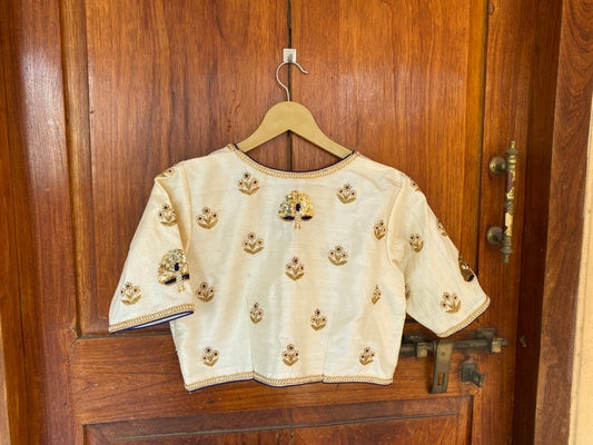 cream maggam blouse