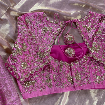 pure silk hand embroidery bridal blouse